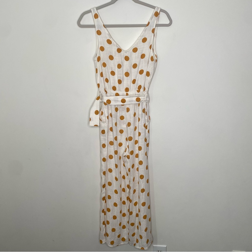 Monteau Los Angeles Polka Dot Sleeveless Jumpsuit Sz S - Picture 3 of 16